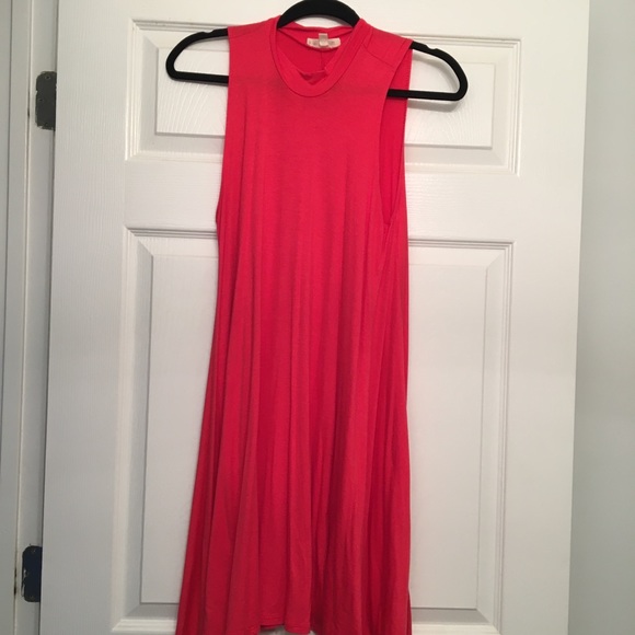 Coral Sleeveless T-Shirt Dress Size Large - Picture 1 of 2